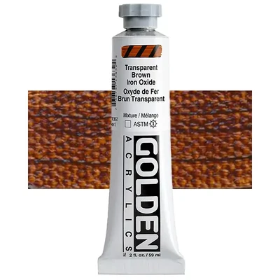 Akrilna boja Golden Acrylics Heavy Body, 59 ml - 1383, transparent brown iron oxide