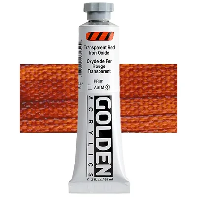 Akrilna boja Golden Acrylics Heavy Body, 59 ml - 1385, transparent red iron oxide