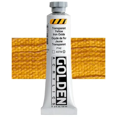 Akrilna boja Golden Acrylics Heavy Body, 59 ml - 1386, transparent yellow iron oxide