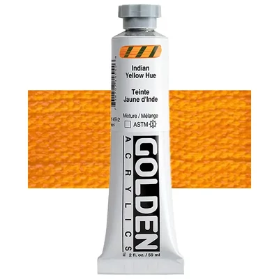 Akrilna boja Golden Acrylics Heavy Body, 59 ml - 1455, india yellow hue