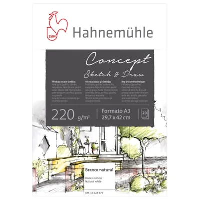 Hahnemühle Concept blok za crtanje, crtanje i slikanje, 220 g, 20 listova - A3
