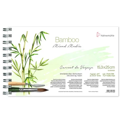 Hahnemühle Bamboo Carnet de Voyage bilježnica za slikanje i crtanje od bambusa, 265 g, 15 listova, 15,3x25 cm (pejzaž)