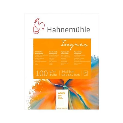 Hahnemühle Ingres blok, 100 g, 20 listova, bijeli - 24x31 cm