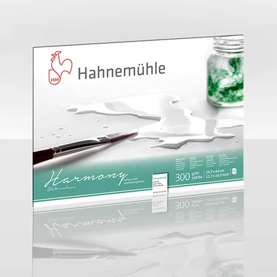 Hahnemühle akvarelni blok, Harmony, 300 g - 12 listova, A3, glatki