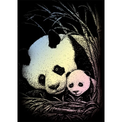 Set za ručno graviranje slika s ručnom olovkom, 12x18 cm - Panda, holografija