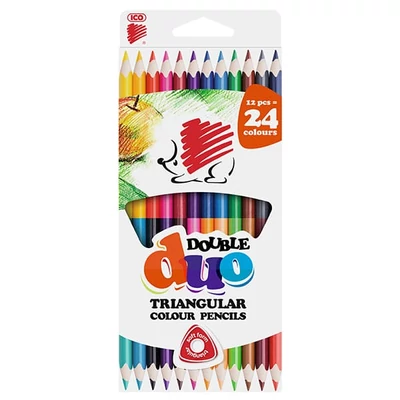 ICO Süni Duo dvostrani set olovaka u boji, trokutasti, 12 kom / 24 boje