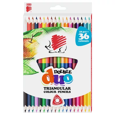 ICO Süni Duo dvostrani set olovaka u boji, trokutasti, 18 kom / 36 boja