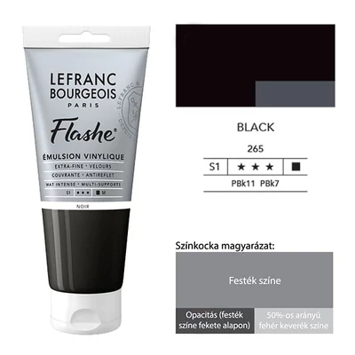 L&amp;amp;B Flashe vinil boja (akrilna boja), 80 ml - 265, black