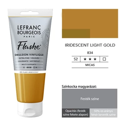 L&amp;amp;B Flashe vinil boja (akrilna boja), 80 ml - 834, iridescent light gold