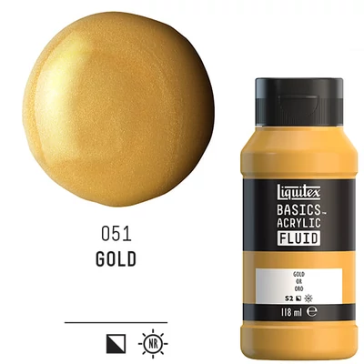 Liquitex Basics Fluid akrilna boja, 118 ml - 051, gold