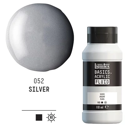 Liquitex Basics Fluid akrilna boja, 118 ml - 052, silver