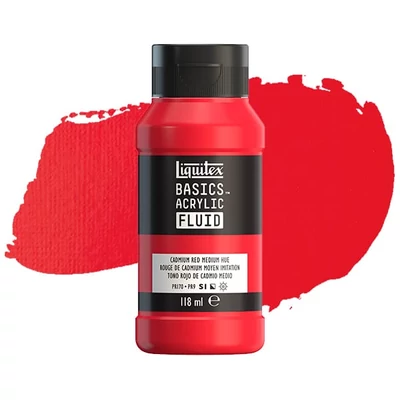 Liquitex Basics Fluid akrilna boja, 118 ml - 151, cadmium red medium hue