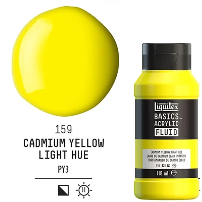 Liquitex Basics Fluid akrilna boja, 118 ml - 159, cadmium yellow light hue