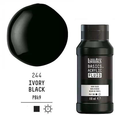 Liquitex Basics Fluid akrilna boja, 118 ml - 244, ivory black