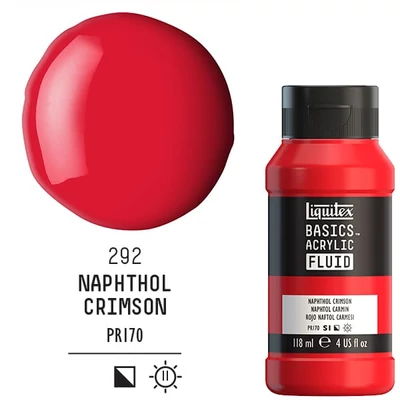 Liquitex Basics Fluid akrilna boja, 118 ml - 292, naphthol crimson