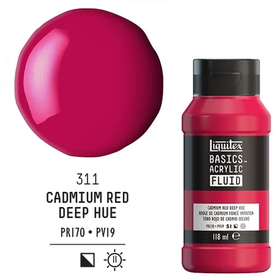 Liquitex Basics Fluid akrilna boja, 118 ml - 311, cadmium red deep hue