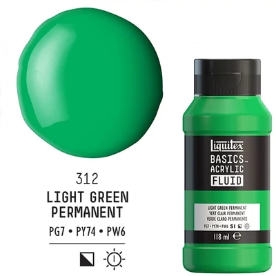 Liquitex Basics Fluid akrilna boja, 118 ml - 312, light green permanent