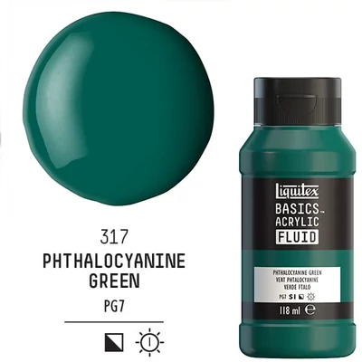 Liquitex Basics Fluid akrilna boja, 118 ml - 317, phthalocyanine green