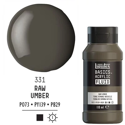 Liquitex Basics Fluid akrilna boja, 118 ml - 331, raw umber