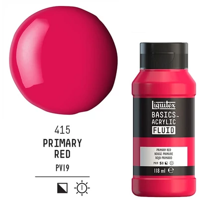 Liquitex Basics Fluid akrilna boja, 118 ml - 415, primary red