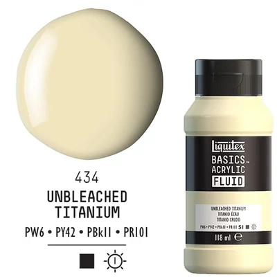 Liquitex Basics Fluid akrilna boja, 118 ml - 434, unbleached titanium