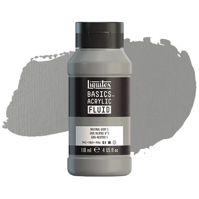 Liquitex Basics Fluid akrilna boja, 118 ml - 599, neutral grey 5