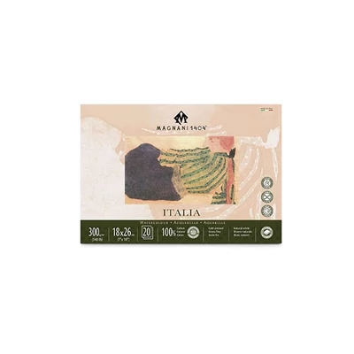 Magnani Italia akvarel blok, 100% pamuk, 300 g, 18x26 cm, 20 listova, poluhrapav