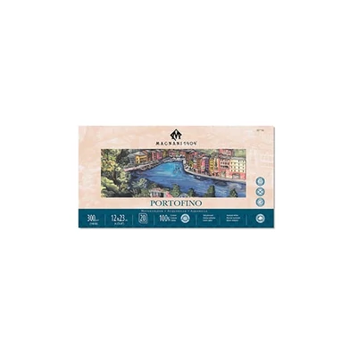 Magnani Portofino akvarel blok, 100% pamuk, 300 g, 12x23 cm, 20 listova, glatki