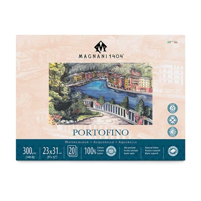 Magnani Portofino akvarel blok, 100% pamuk, 300 g, 23x31 cm, 20 listova, jednobojni