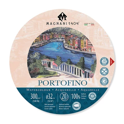 Magnani Portofino akvarel blok, 100% pamuk, 300 g, 32 cm okrugli, 20 listova, jednobojni