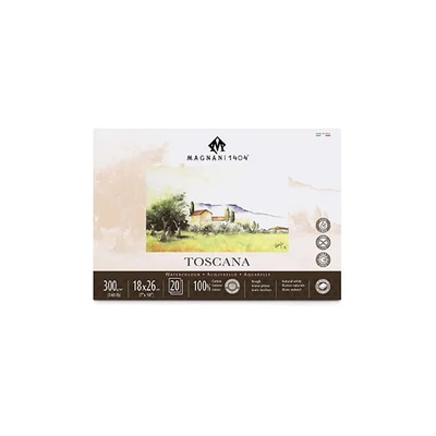Magnani Toscana akvarel blok, 100% pamuk, 300 g, 18x26 cm, 20 listova, grubo