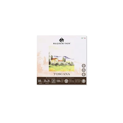 Magnani Toscana akvarel blok, 100% pamuk, 300 g, 20x20 cm, 20 listova, grubo
