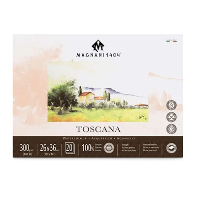 Magnani Toscana akvarel blok, 100% pamuk, 300 g, 26x36 cm, 20 listova, grubo