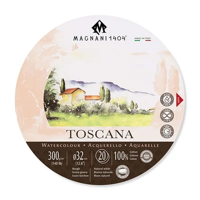 Magnani Toscana akvarel blok, 100% pamuk, 300 g, 32 cm okrugli, 20 listova, grubo