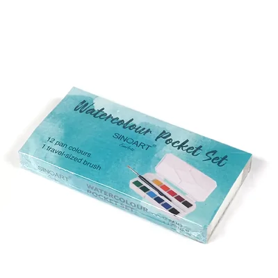 Set akvarelnih boja - 12 x 1/2 limenke + kist