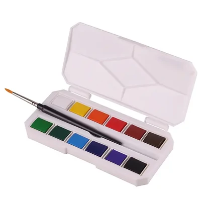 Set akvarelnih boja - 12 x 1/2 limenke + kist