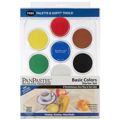 PanPastel set suhogog pastela u teglicama, 7 kom + dodaci – Basic Colors