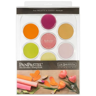 PanPastel set suhogog pastela u teglicama, 7 kom + dodaci  - Lia Griffith Designer Kit