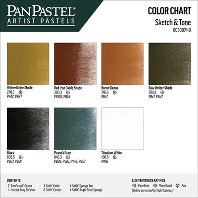 PanPastel set suhogog pastela u teglicama, 7 kom + dodaci - Sketch and Tone