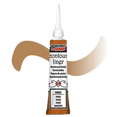 Pentart boja za konturiranje, univerzalna, 20 ml - brončana, metalik