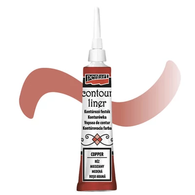 Pentart boja za konturiranje, univerzalna, 20 ml - bakrena, metalik