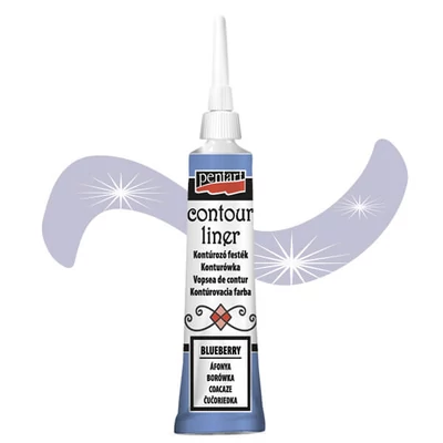 Pentart boja za konturiranje, univerzalna, 20 ml - borovnica, biser