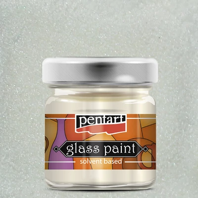 Pentart solventna boja za staklo, 30 ml - 26518 biserno bijela metalik