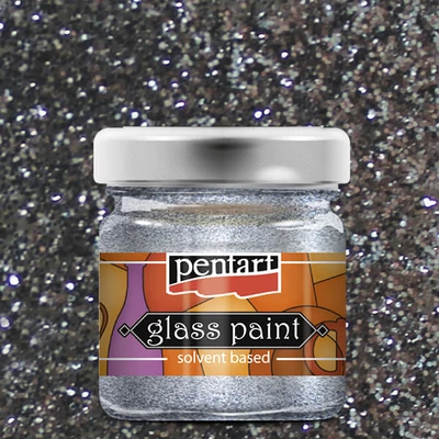 Pentart solventna boja za staklo, 30 ml - 26520 svjetlucavo srebrna