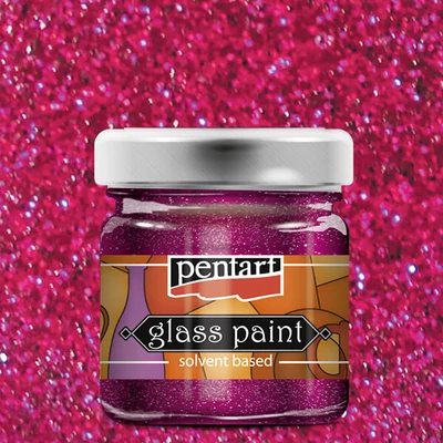 Pentart solventna boja za staklo, 30 ml - 26524 svjetlucavo ružičasta