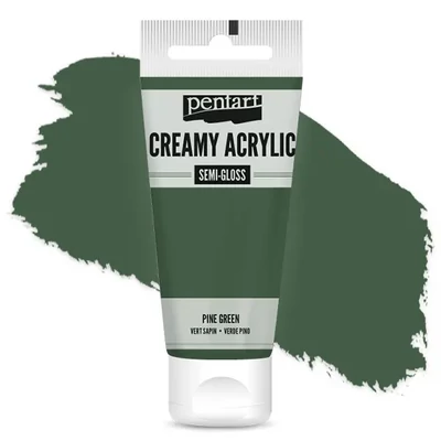 Kremasta akrilna boja Pentart, svilenkasto glatka, 60 ml - borovo zelena