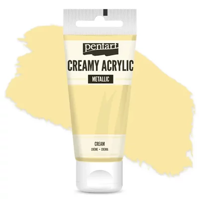 Kremasta akrilna boja Pentart, svilenkasto glatka, 60 ml - kremasto bijela