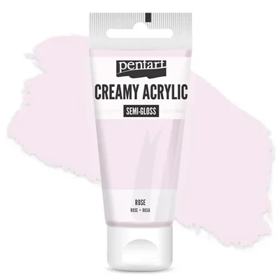 Kremasta akrilna boja Pentart, svilenkasto glatka, 60 ml - ružičasta