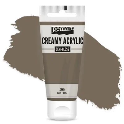 Kremasta akrilna boja Pentart, svilenkasto glatka, 60 ml - pijesak