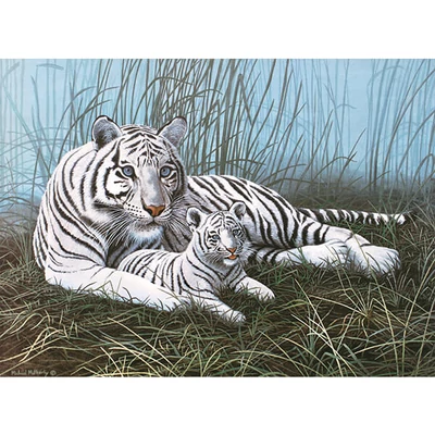 Set za bojanje s brojevima, akrilna boja+kist, 29x39 cm - Bijeli tigar